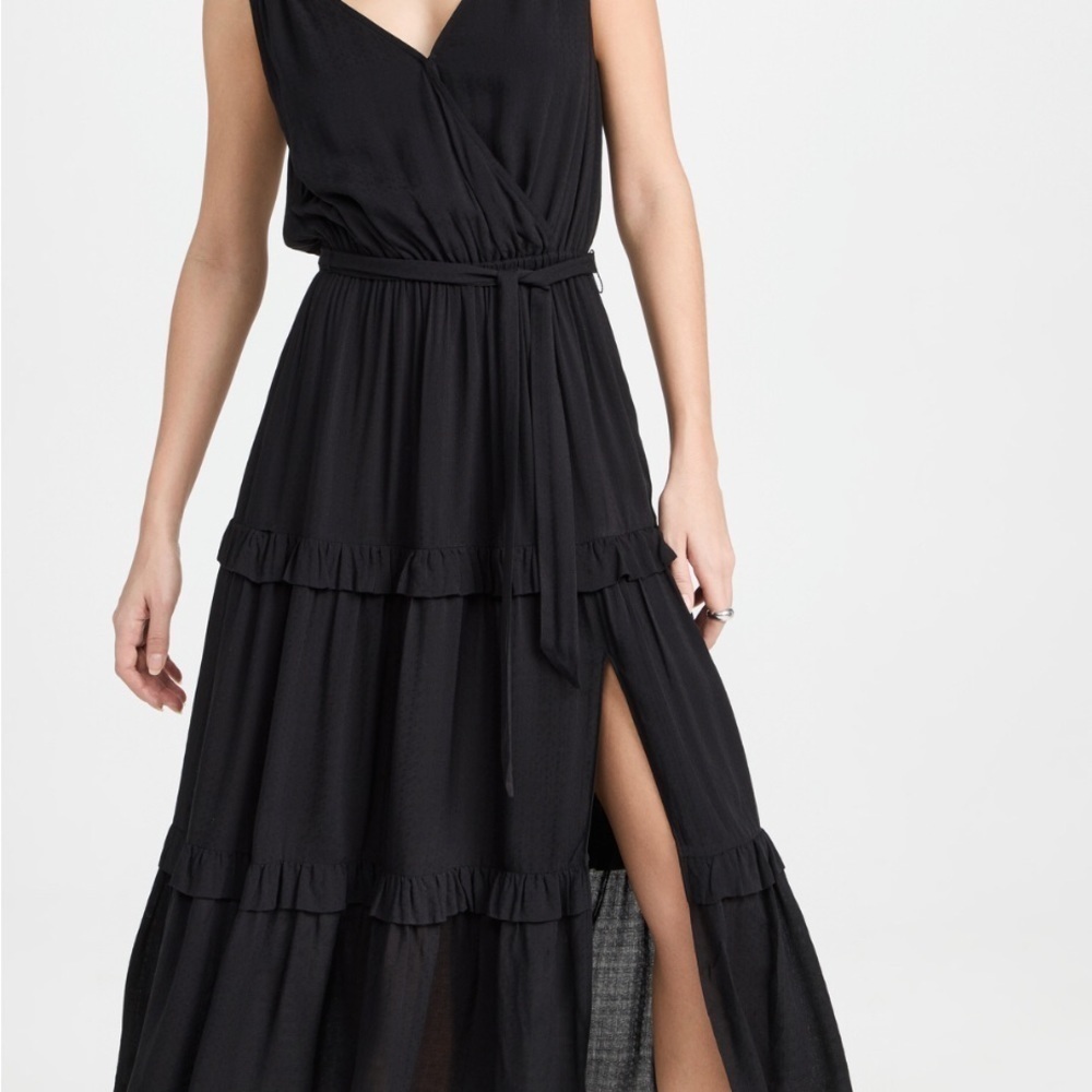NEW SEASON
PAIGE
RIVIERA‎ TIERED SKIRT FRILLED TRIM FRONT SLIT MIDI DRESS​​​​​